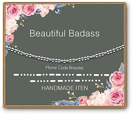 ASELFAD Morse Code Bracelets for Women, Funny Best Friend Birthday Gifts for Women Friendship Bracelets, Inspirational Jewelry, Teen Girl Gifts Trendy Stuff by ASELFAD