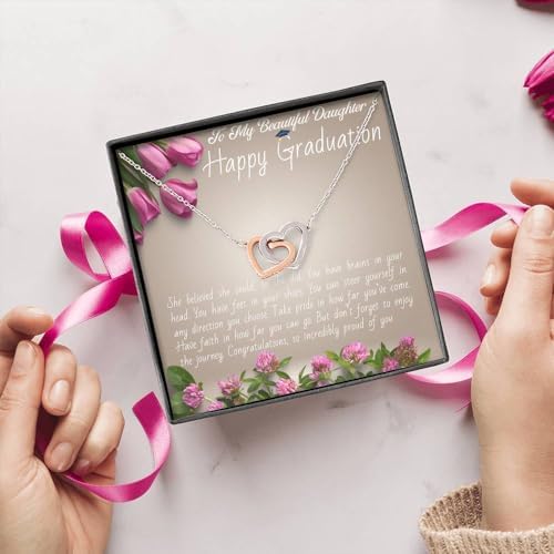 VIRAGIL 2023 Graduation Gifts for Her, Class of 2024 Love Knot Sterling Silver Pendant Necklace Senior College Graduation Jewelry Gifts for Girl Daughter - Image 2