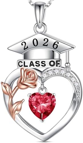 Iefil 2026 Graduation Gifts for Women - Rose Birthstone Necklace for Women by IEFIL