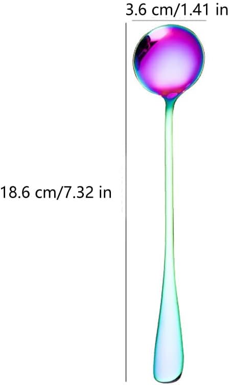Rose Gold Stainless Steel Serving Spoons - Mirror Finish Set of 5 for Soup, Rice, Tea, Milk, Coffee & Dessert