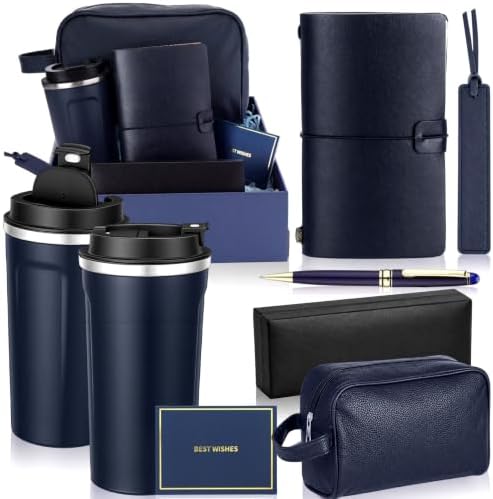 7 Pcs Gift Set for Men 17oz Tumbler Notebook Bag Pen,Blue by Acellegic