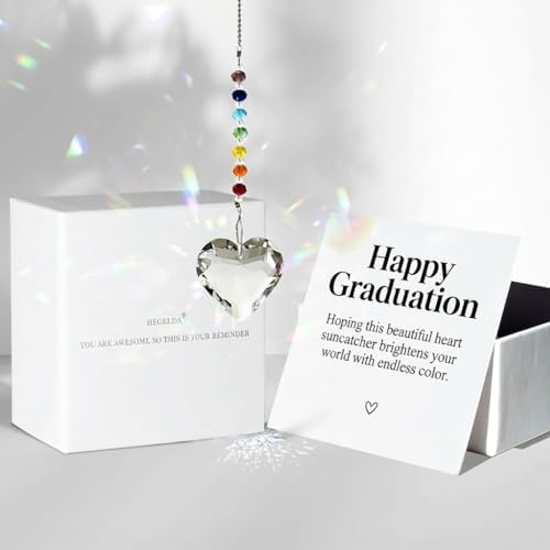 Hegelda Graduation Gifts for Women Her 2026 Crystal Heart Suncatcher Ornaments by HEGELDA