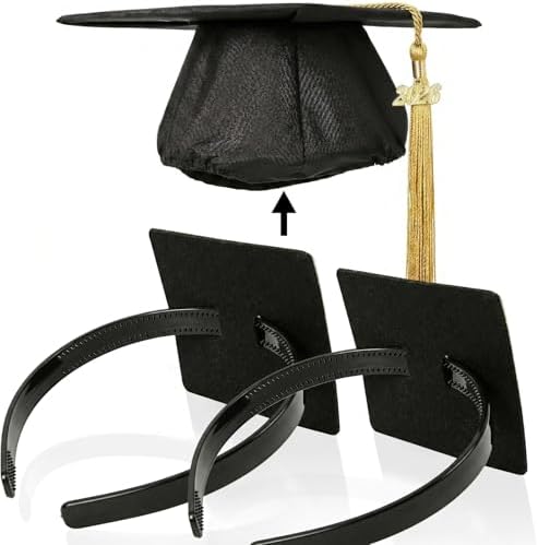 2 Pcs Black Graduation Cap Headband for Graduation Day by GIURKUU
