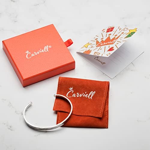 Carviell Bracelets for Women – 100+ Meaningful Engraved Messages – Solid 316L Surgical Stainless Steel Cuff Bracelet – Gift Ready - Image 6