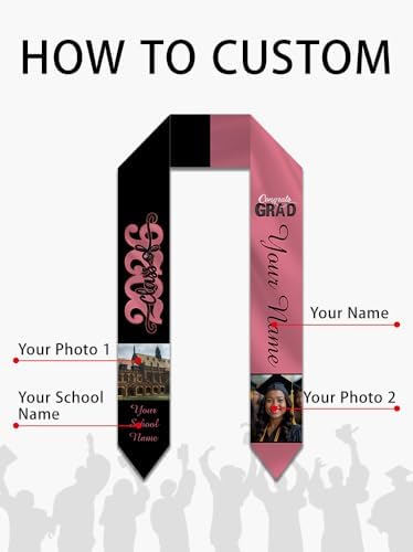 Personalized Graduation Stole Sash Custom Class of 2026 Congratulation Graduation Gifts with Photo - Image 2