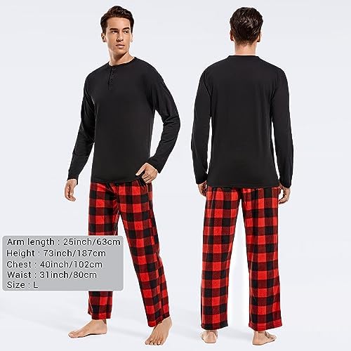 DG Hill Mens Pajama Pants - Pajamas Set Flannel PJ Pants for Men Cotton Top - Image 5