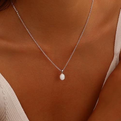 2026 Graduation for Her Opal Necklace , Graduation Decorations Necklace for Women Middle High School College Graduates,18K Gold/Silver Plated Opal Graduation Necklace with Greeting Card and Gift Box - Image 2
