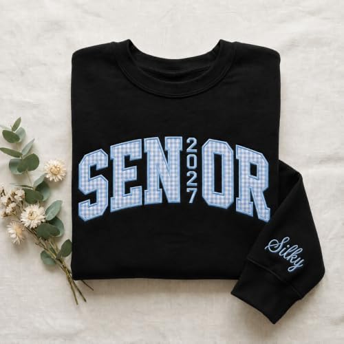 Chillever Personalized Embroidered Senior Sweatshirt, Custom Class of 2027 Sweater, Retro Graduation Gift for High School - Image 2