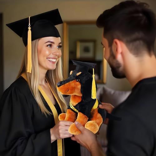 Dachshund with Graduation Cap Toys Class of 2026 Plush Stuffed Teddy Bear Animal Dog Graduation Cap and Gown with Greeting Card and Bag for Graduation Day Gift(Dachshund) - Image 6