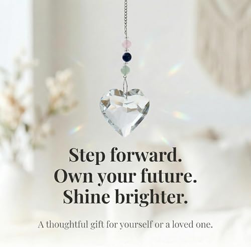 Hegelda Birthday Gifts for Women, Mom, Friend - Mothers Day Inspirational Gifts for Friends Her Coworkers Girlfriend Wife Mom Daughter Sister Aunt - Healing Crystals Heart Suncatcher for Window - Image 3