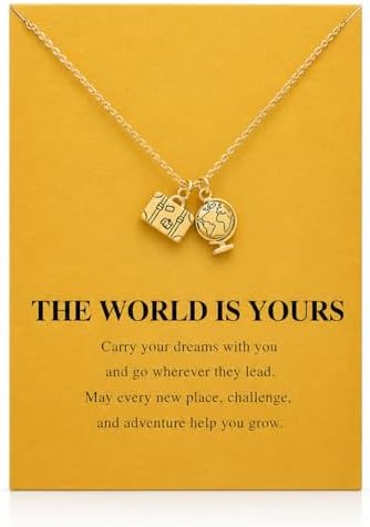 Zealmer Dainty 18K Gold Plated Compass World Map Pendant Necklace Graduation Gift for Friends by Zealmer-RefinedforDistinction