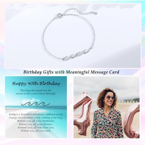Gifts for Women, Cool Waves Bracelet Christmas Birthday Gift for Happy Birthday 21st, 30th, 40th, 50th, 60th Birthday Gift Ideas for Women Ladies Bestie Friend Sister Mom Daughter Wife Grandma - Image 2