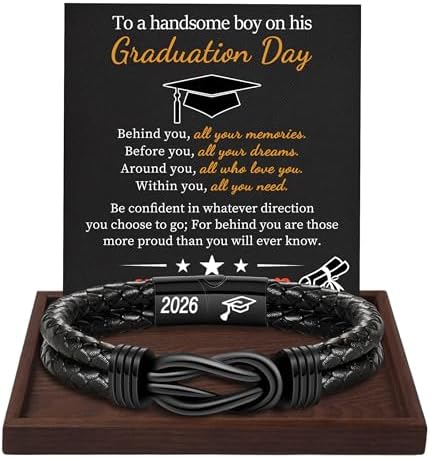 Btysun Gifts for Men, Gifts for Boyfriend Leather Bracelets for Men Stocking Stuffers for Him 2026 I Love You Gift Infinity Cuff Bracelets Birthday Christmas Jewelry for Son Grandson Dad Husband by BTYSUN