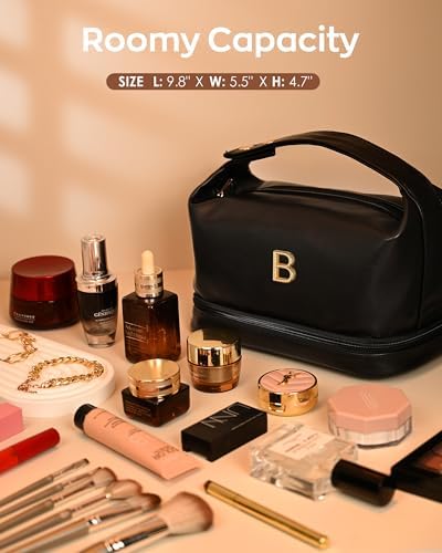 Graduation Gifts for Women Girls-Initial Makeup Bag with Handle - Image 5