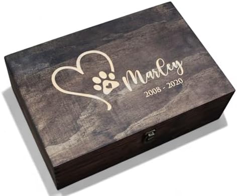 Personalized Pet Memorial Keepsake Box, Engraved Urn for Dogs & Cats by ENGRAVEMYMEMORIES