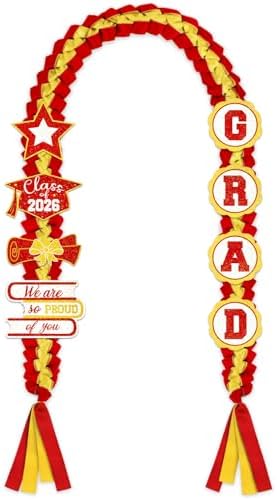 Tifeson Graduation Leis Decorations 2026 - Handmade Double Braided Graduation Ribbon Leis with Glitter Pins for Him Her High School College Congrats Grad Gifts Party Supplies by Home