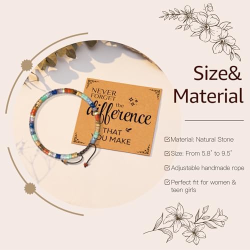 AGOT Thank You Gifts for Women: Teacher Appreciation Office Gifts for Coworkers Employee Boss Lady Manager Colleague Natural Stone Bracelet - Image 2