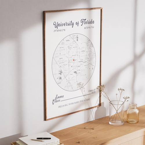 VIRAGIL Personalized Map Print College Graduation Gift For Son, High School Graduation Map For Daughter From Mom and Dad, Grads Class of 2026 Sign Room Décor, Custom Gift For Friends Design 2 - Image 3