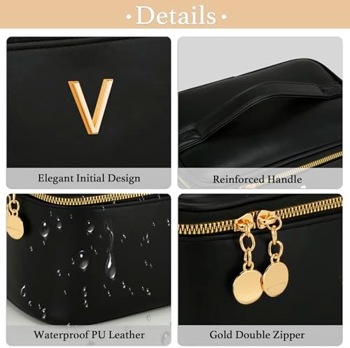 Personalized Initial Travel Makeup Toiletry Bag Gifts for Women - Image 6