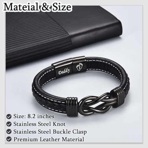 Love You Forever Infinity Leather Bracelet Gifts for Men Him Teen Boys - Image 4