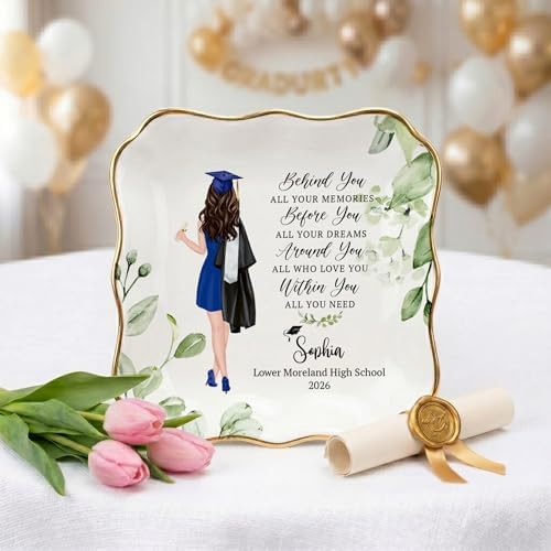 Personalized Graduation Gifts Ceramic Ring Dish, Customized High School Graduate 2026 Gift, Custom Grad Gifts for Daughter Granddaughter 2027 - Image 2