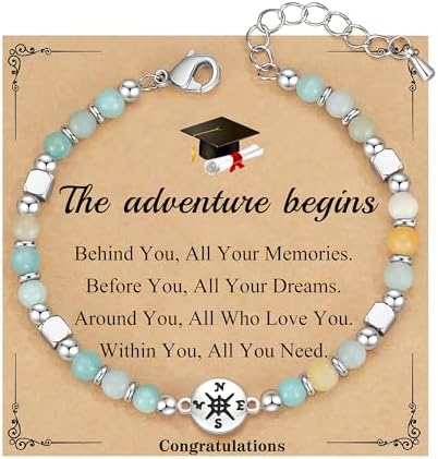 Graduation Gifts for Her 2026, Graduation Bracelet with Compass 5th 6th 8th Grade High Middle School College Graduates Gifts for Her Daughter Granddaughter by HiStock