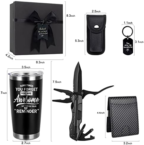Birthday Gifts for Men Funny Christmas Gifts Baskets for Him Father’s Day for Dad Anniversary Who Have Everything for Husband, Boyfriend, Brother, Son, Grandpa Tumbler Multitool Gift Set - Image 2