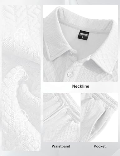 Men's 2 Pieces Outfits Casual Polo Shirt and Shorts Set Collar Athletic Jogging Summer Tracksuit - Image 6