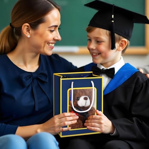 Bear with Graduation Cap Toys Class of 2026 Plush Stuffed Teddy Bear Animal Dog Cap and Gown with Greeting Card and Bag for Graduation Day Gift(Royal Blue B) - Image 3