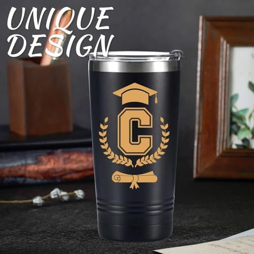Onebttl Graduation Gifts 2026 - Graduation Stainless Steel Tumbler with Initial, Funny Initial Tumbler as Graduation Party Supplies, Graduation Decorations, Back to School for Her and Him - A - Image 3