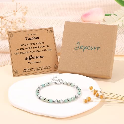 Gifts for Women Moonstone Bracelet, Amazonite Imperial Jasper Bracelets - Image 6