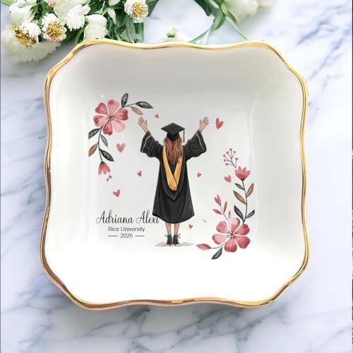 IZI POD Personalized Graduation Gifts for Her, Graduation Jewelry Dish, A Sweet Ending to a New Beginning, Gradua Senior Class of 2026, Gifts for Her, Women, Best Friends /11 by IZIPOD