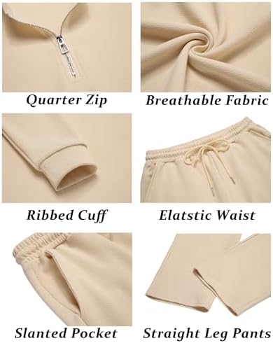 COOFANDY Men's 2 Piece Tracksuit Set Polo Athletic Sweatsuit Quarter Zip Jogging Long Sleeve Casual Sports Outfits - Image 5