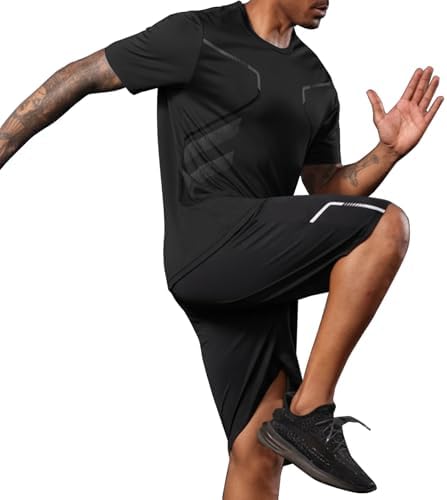 BUYJYA 3 Pack Men's Gym Shorts Shirt Set Workout Athletic Basketball Running Football Elastic Waist with Pocket Gifts - Image 4