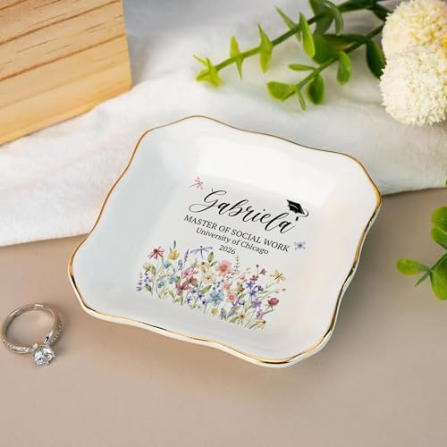 Personalized Graduation Jewelry Dish - Customized High School Graduate Gifts - Graduation Gift for Her 2026 (MSW-TRAY1) - Image 4