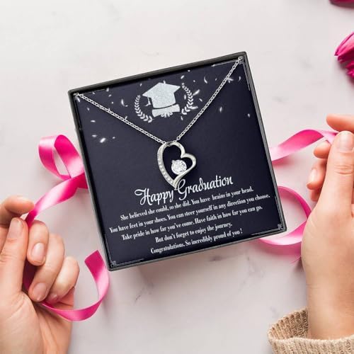 VIRAGIL 2023 Graduation Gifts for Her, Class of 2024 Love Knot Sterling Silver Pendant Necklace Senior College Graduation Jewelry Gifts for Girl Daughter - Image 2