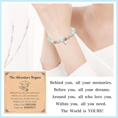 Parma77 2026 Graduation Gifts for Her, High School College Graduation Gifts for Women, Inspirational Compass/Heart Graduation Bracelets with Gift Message Card for Women Daughter Sister Friends - Image 2