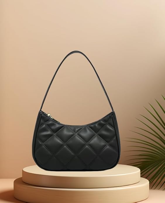 Shoulder Bags for Women, Cute Hobo Tote Handbag Mini Clutch Purse with Zipper Closure