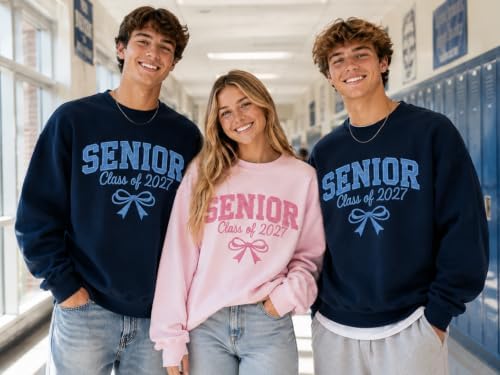 Love Signal Custom Embroidered Senior 2027 Sweatshirt, Personalized Class of 2027 Sweatshirt, Graduation Hoodie for Him Her - Image 6