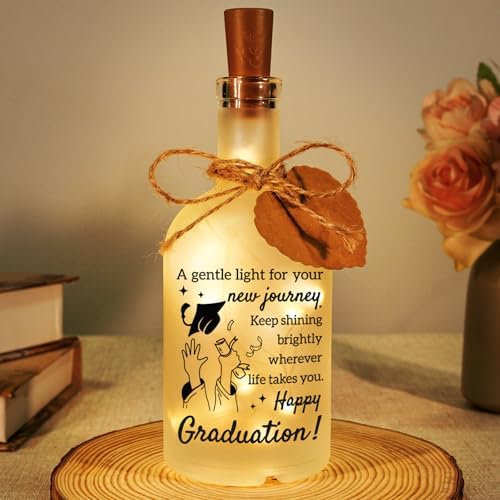 Vetbuosa Graduation Gifts, Decorative Bottle Night Light Graduation Gift for Her, Graduations Gifts for College High School Masters Degree Phd Nurse, Inspirational Grad Presents for her by Vetbuosa