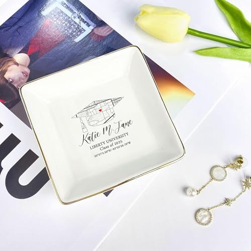 Personalized Graduation Jewelry Dish - Customized High School Graduate Gifts - Custom College High School Graduation Gift for Her Friends Sister Women - Image 6