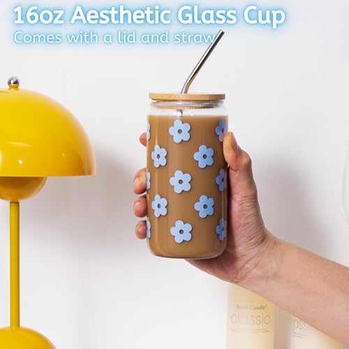 JTEWB Birthday Gifts For Women, Teen Girl, Her, Happy Birthday Gift Box For Girl, Women, Sister, Daughter, Friends, Cute Daisy Aesthetic Glass Cups Gift Set 7pcs - Image 3