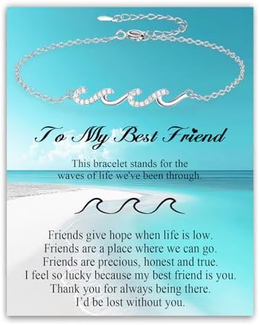 Gifts for Women, Cool Waves Bracelet Christmas Birthday Gift for Happy Birthday 21st, 30th, 40th, 50th, 60th Birthday Gift Ideas for Women Ladies Bestie Friend Sister Mom Daughter Wife Grandma by Unknown