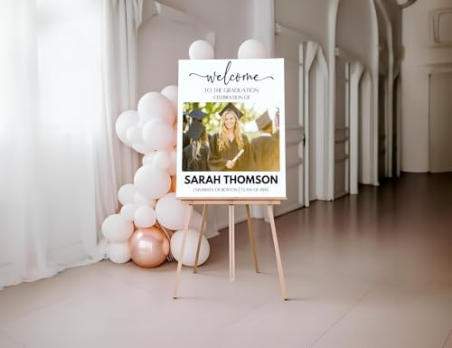 Personalized Bow Minimalist Arch Graduation Party Welcome Sign with Photo, Graduation Decorations Party, Class of 2026 Welcome Poster, Senior Party Sign, Graduation Celebration Sign#11 by CENOVACY