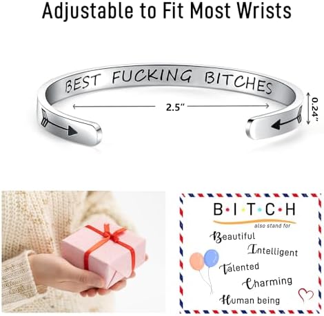 TONY & SANDY Inspirational Bracelets for Women Teen Girls Personalized Gifts for Daughter Granddaughter Mom Sister Friends Stainless Steel Engraved Cuff Birthday Easter Christmas - Image 3