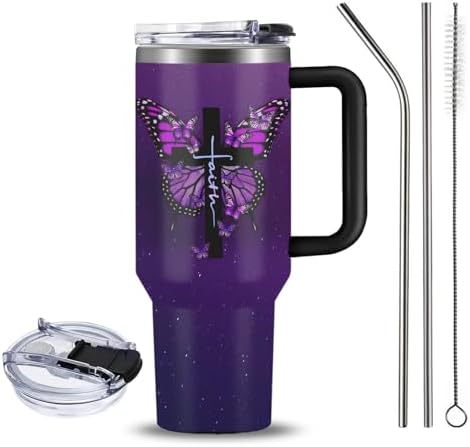 Christian Gifts for Women, 30 oz I Can Do All Things Christ Tumbler With Handle, Inspirational Religious Birthday Gifts for Faith Cup, Christian Jesus God Bible Verse Pastor Prayer Gift for Christmas - Image 2
