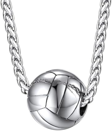 FaithHeart Sports Necklace for Men Women, Stainless Steel Gold Plated 3D Football/Soccer/Basketball/Volleyball Pendant Jewelry with Delicate Gift Packaging by FaithHeart