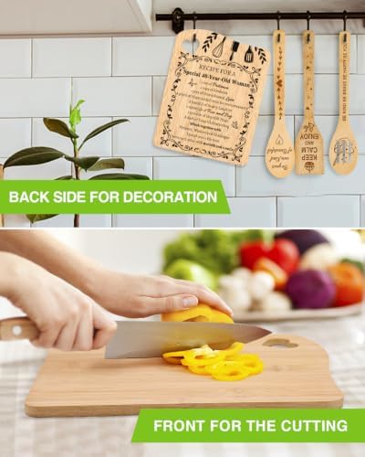 40th Birthday Gifts for Women, Recipe Bamboo Cutting Board - Image 5