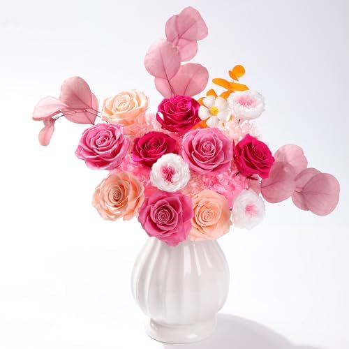 Lovenfold Flowers for Delivery Birthday Flowers Gift for Her,Preserved Flowers Bouquet 12 Roses Mixed Bouquet,Rose Gifts for Women Mom Grandma(Mixed 12 Pink-A Roses) - Image 4