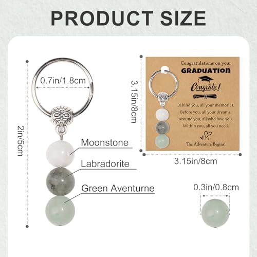 Graduation Gift for Her for Him, Lucky Crystals Keychain Gift for Class of 2026, with Unique Grad Cap Box and Gift Card, Adventure Begins Gifts, for College Graduate High School Party Favor Supply - Image 2